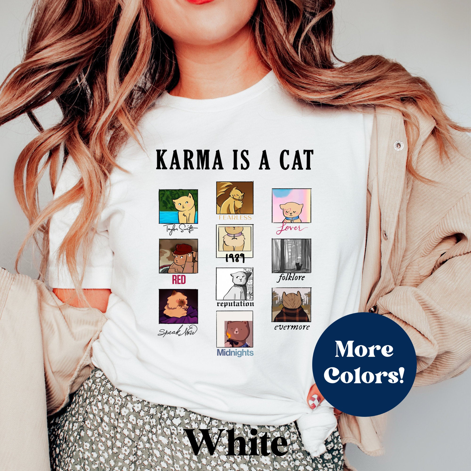 Karma is a Cat Album Covers T Shirt Taylor Swift T-Shirt Taylor