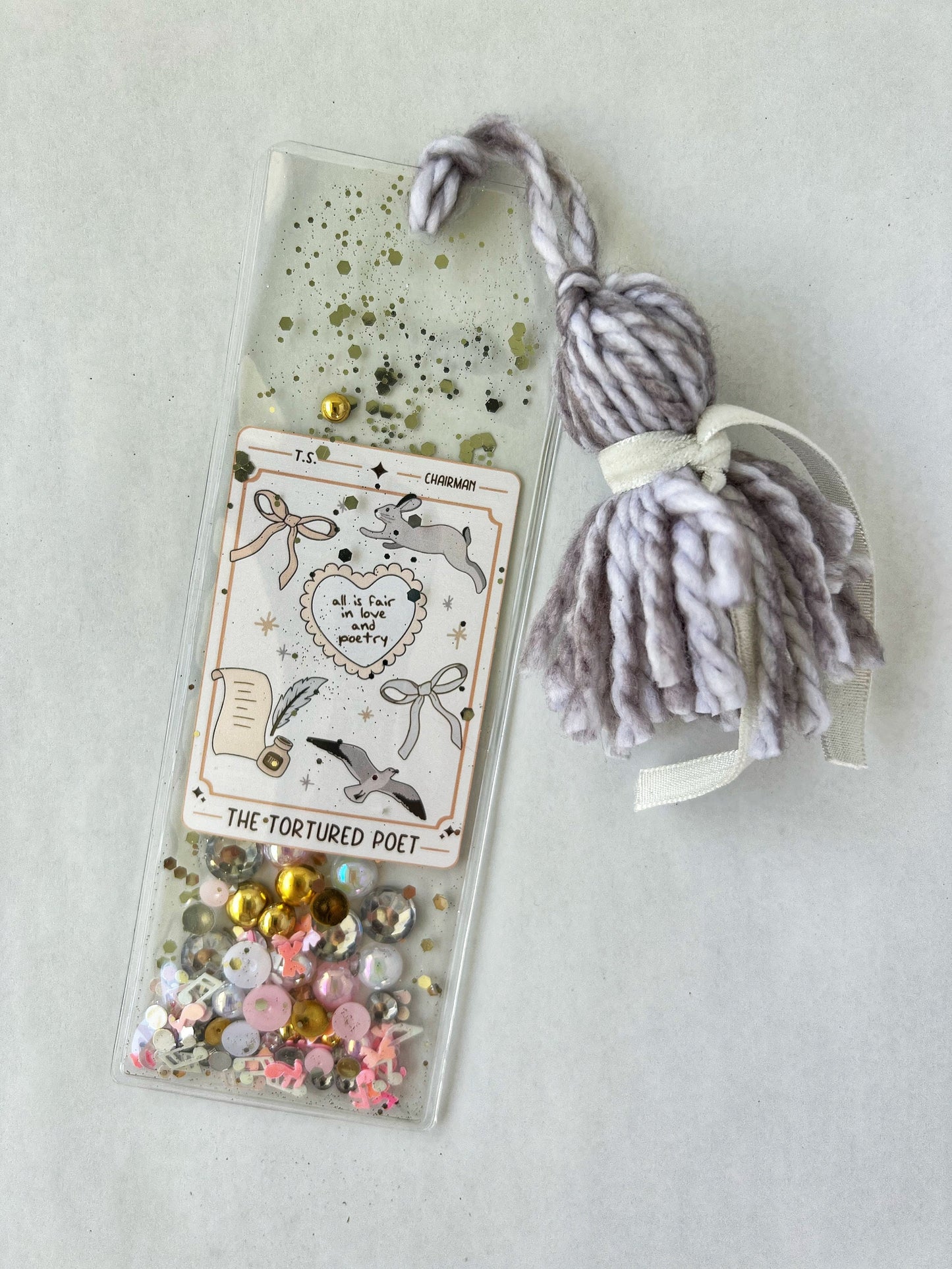 The Tortured Poets Department Taylor Swift Glitter Shaker Bookmark - Glitter Bookmark - Confetti Bookmark