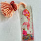 Pink and Orange Mermaid Tail Glitter Shaker Bookmark - Glitter Bookmark - Confetti Bookmark Summer Reading