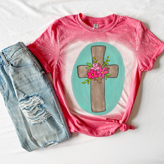 Wooden Cross with Flowers Shirt