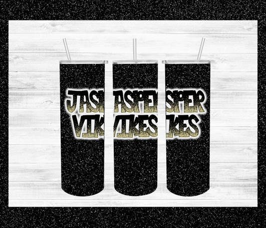 Jasper Vikes Glitter Letters Tumbler