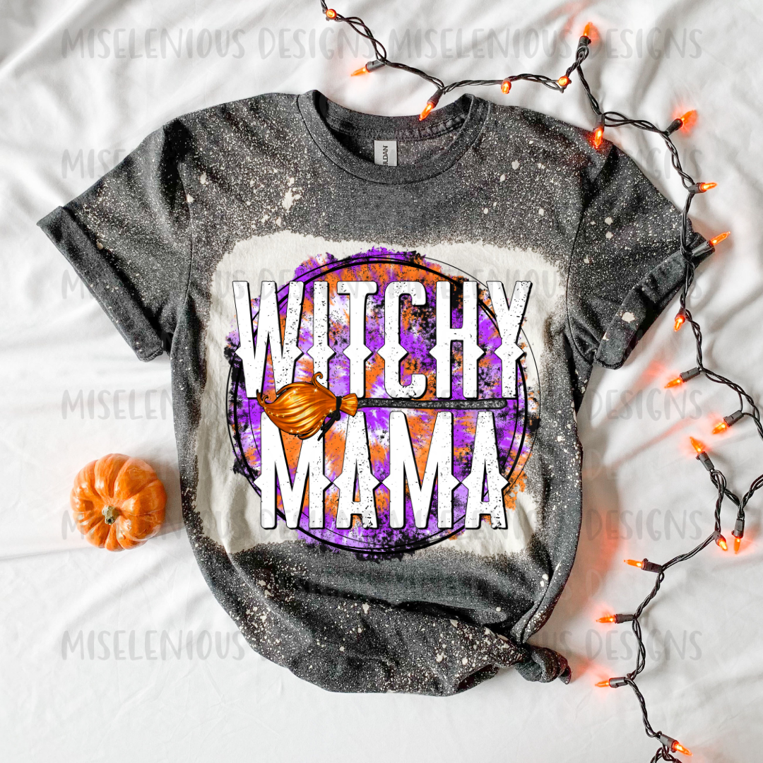 Witchy Mama Tie Dye Halloween Shirt