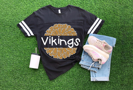 Custom Infant Bodysuit PomPom School Football Jersey Style Bodysuit- Directions to Order in Description