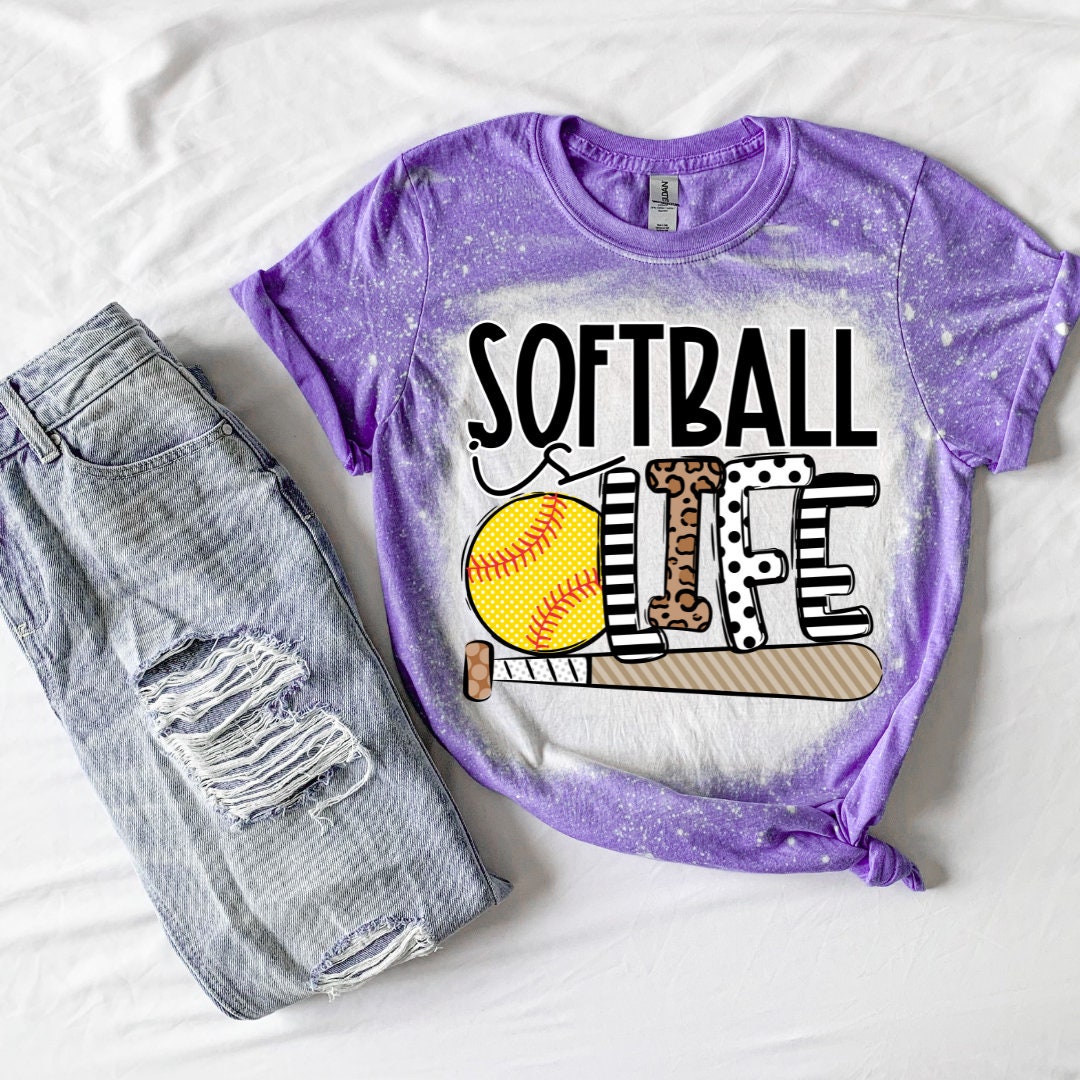 Softball Mom Shirt Bleached Softball Mom Shirt Softball 
