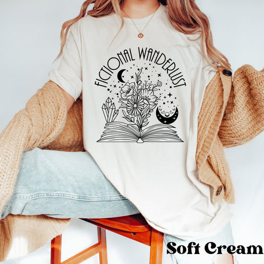 Fictional Wanderlust Bookish T-Shirt for Women•Bookish Gift•Gift for Reader•Gift For Book Lover•Book Shirt•Book with Flowers Shirt