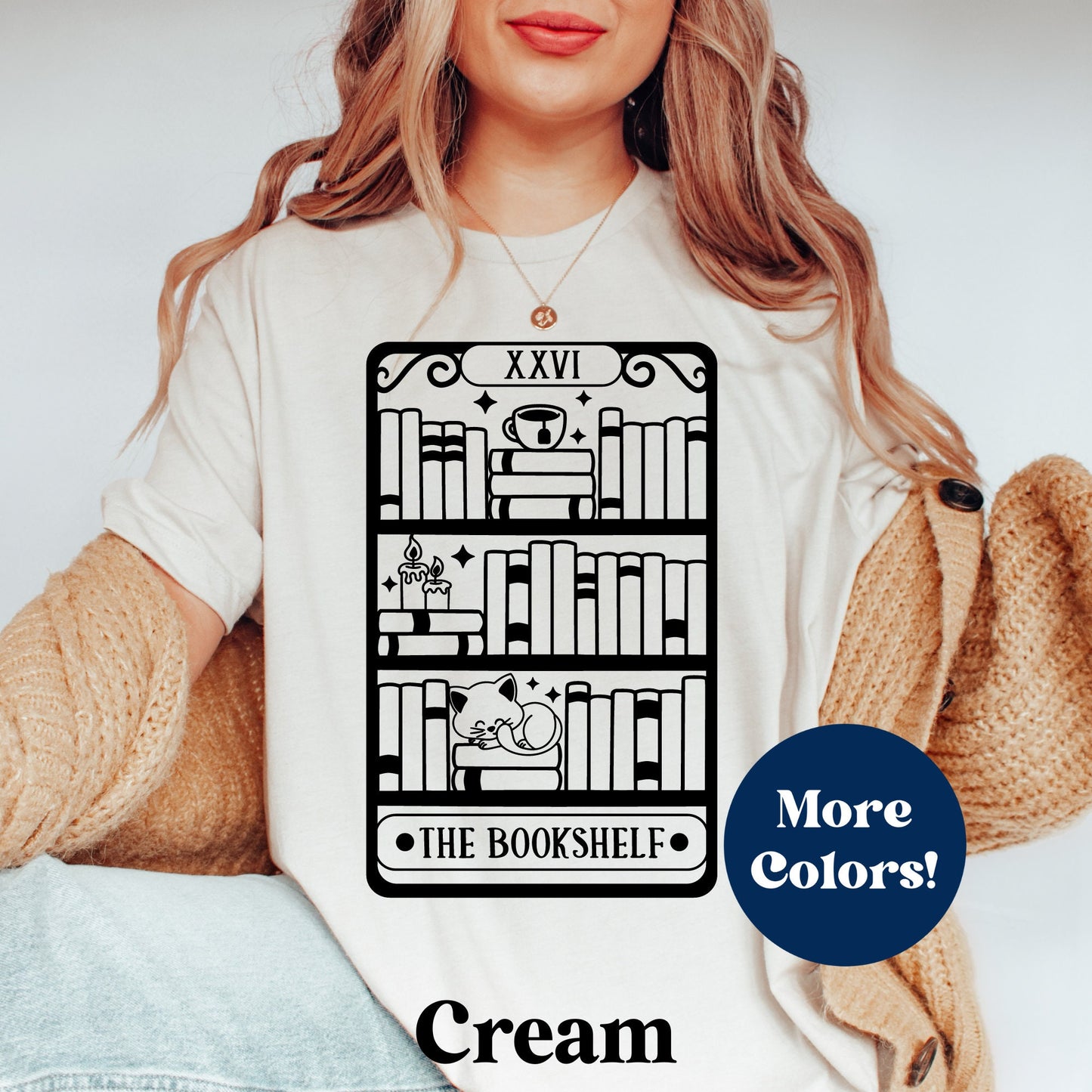 The Bookshelf Tarot Card Bookish T-Shirt Women•Bookish Gift•Gift for Reader•Gift For Book Lover•Book Shirt•Mystical Book Shirt•Book Tropes