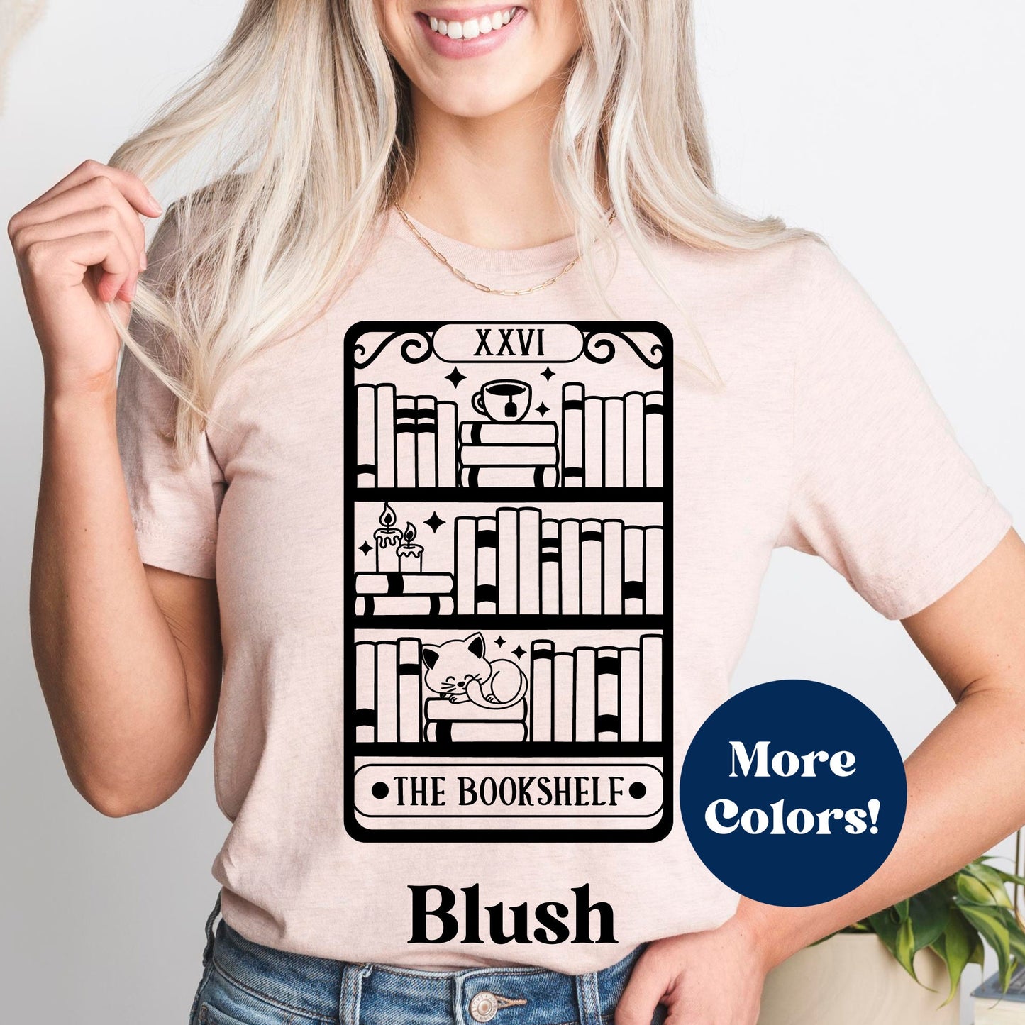 The Bookshelf Tarot Card Bookish T-Shirt Women•Bookish Gift•Gift for Reader•Gift For Book Lover•Book Shirt•Mystical Book Shirt•Book Tropes