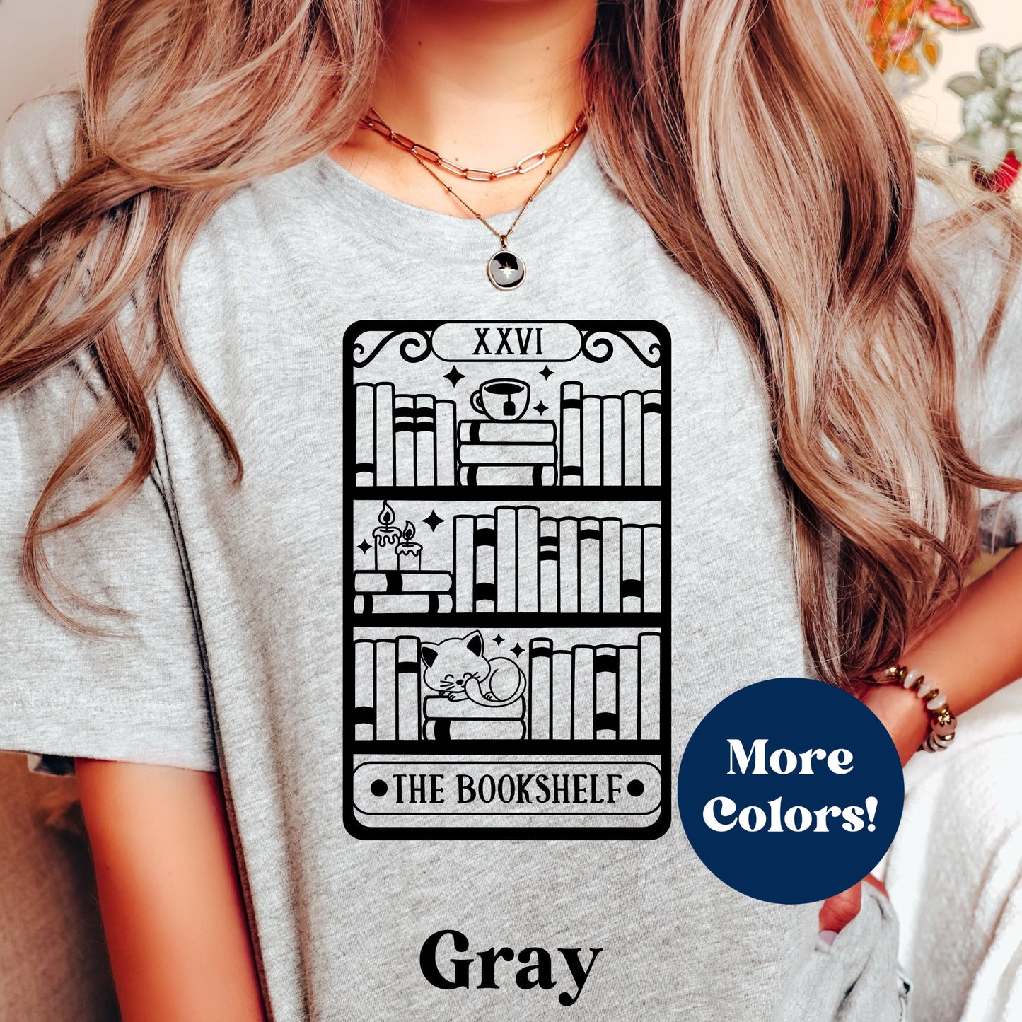 The Bookshelf Tarot Card Bookish T-Shirt Women•Bookish Gift•Gift for Reader•Gift For Book Lover•Book Shirt•Mystical Book Shirt•Book Tropes