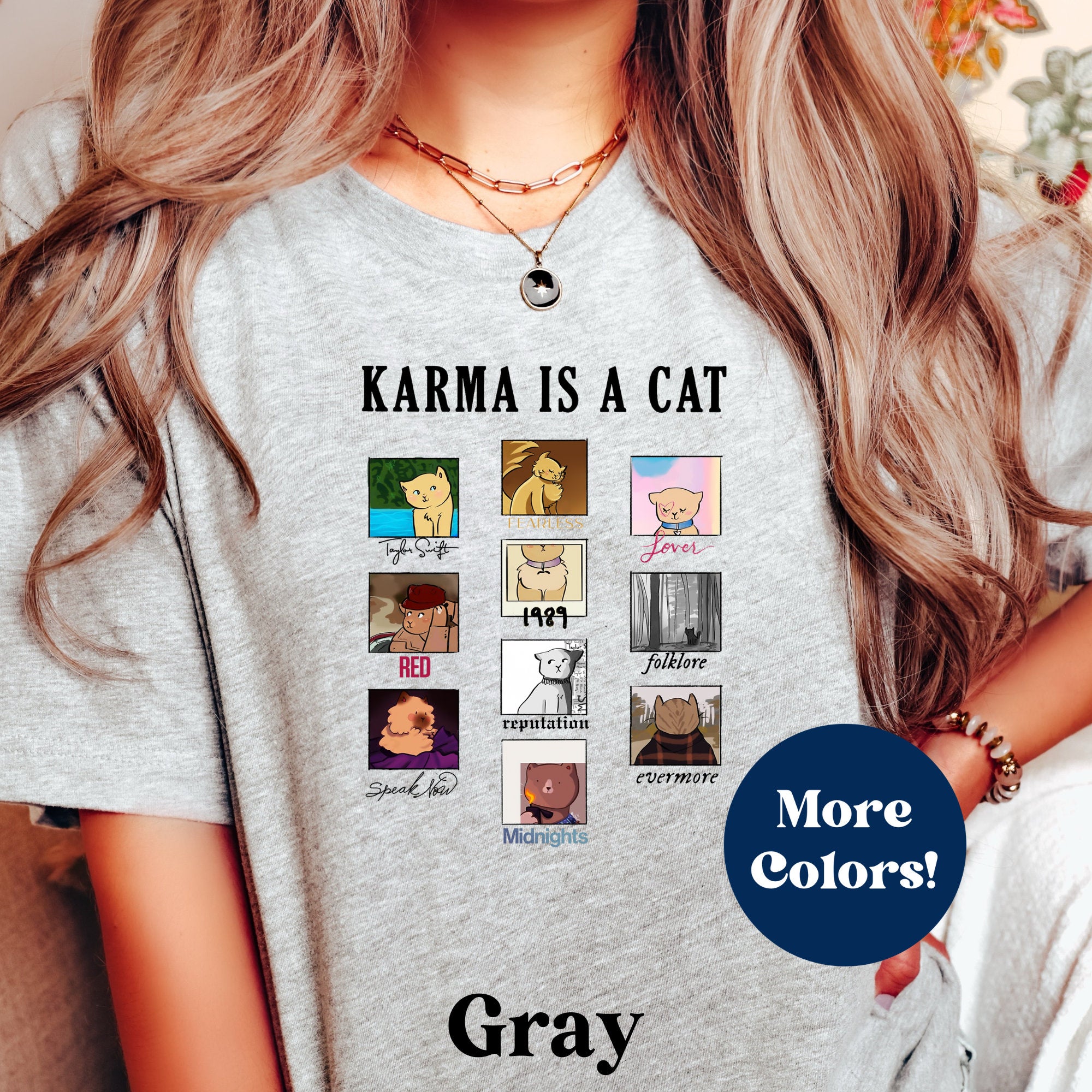 Karma is a Cat Album Covers T Shirt Taylor Swift T-Shirt Taylor