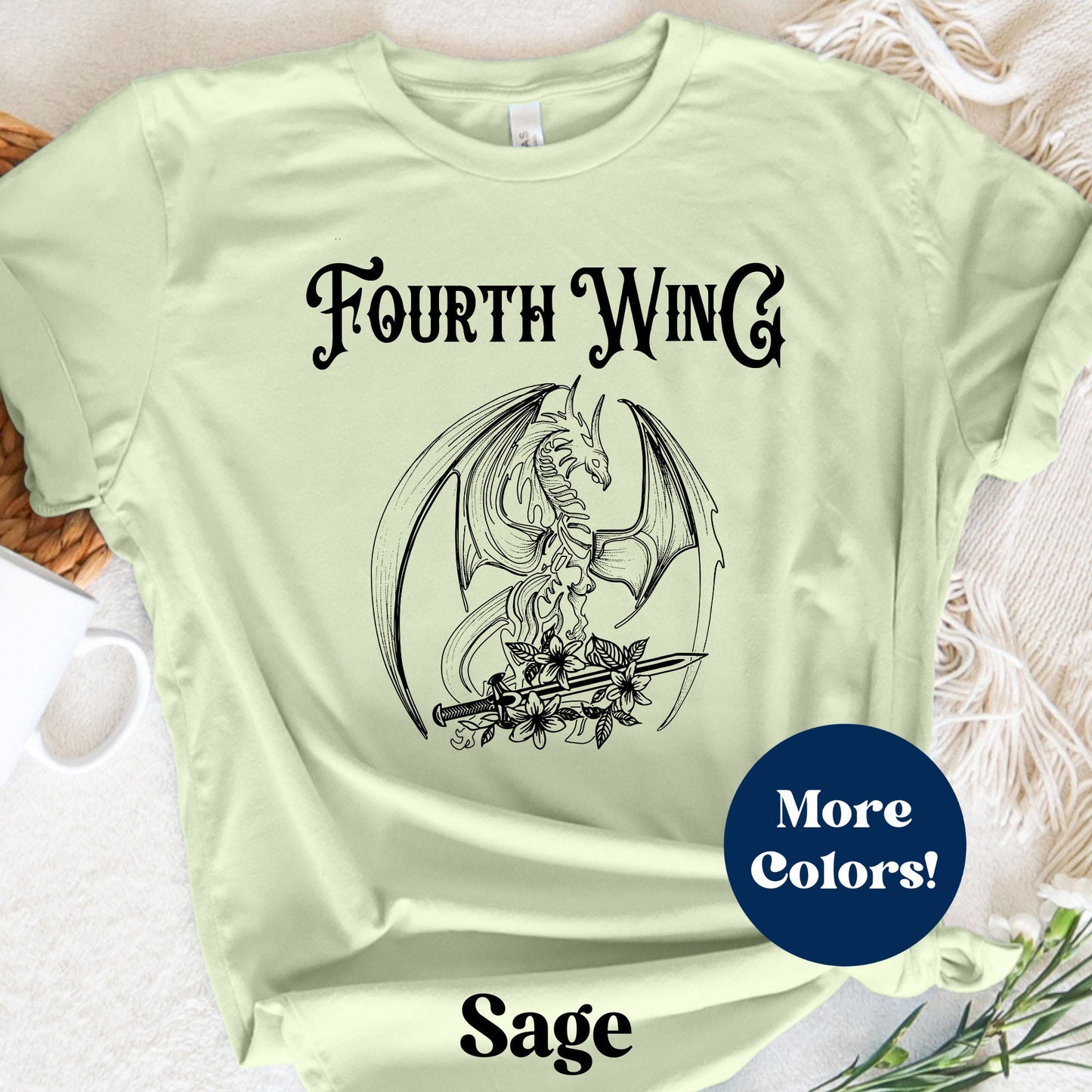 Dragon and Sword Fourth Wing Shirt•Bookish Gift•Gift for Reader•Dragon Rider Violet Sorrengail Xaden Riorson The Empyrean Series Booktok