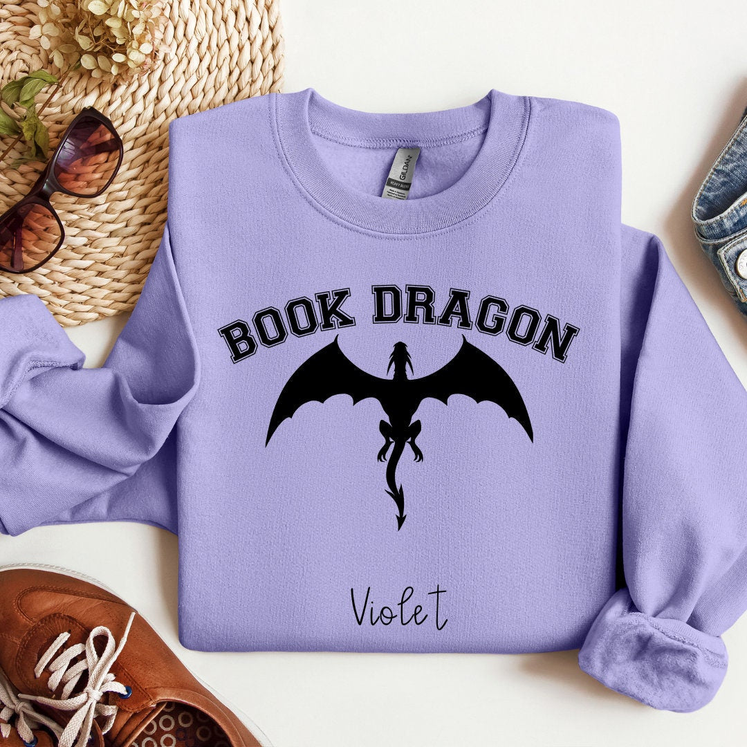 Book Dragon Varsity Letter Sweatshirt Bookish Book Lover Reader Booktok