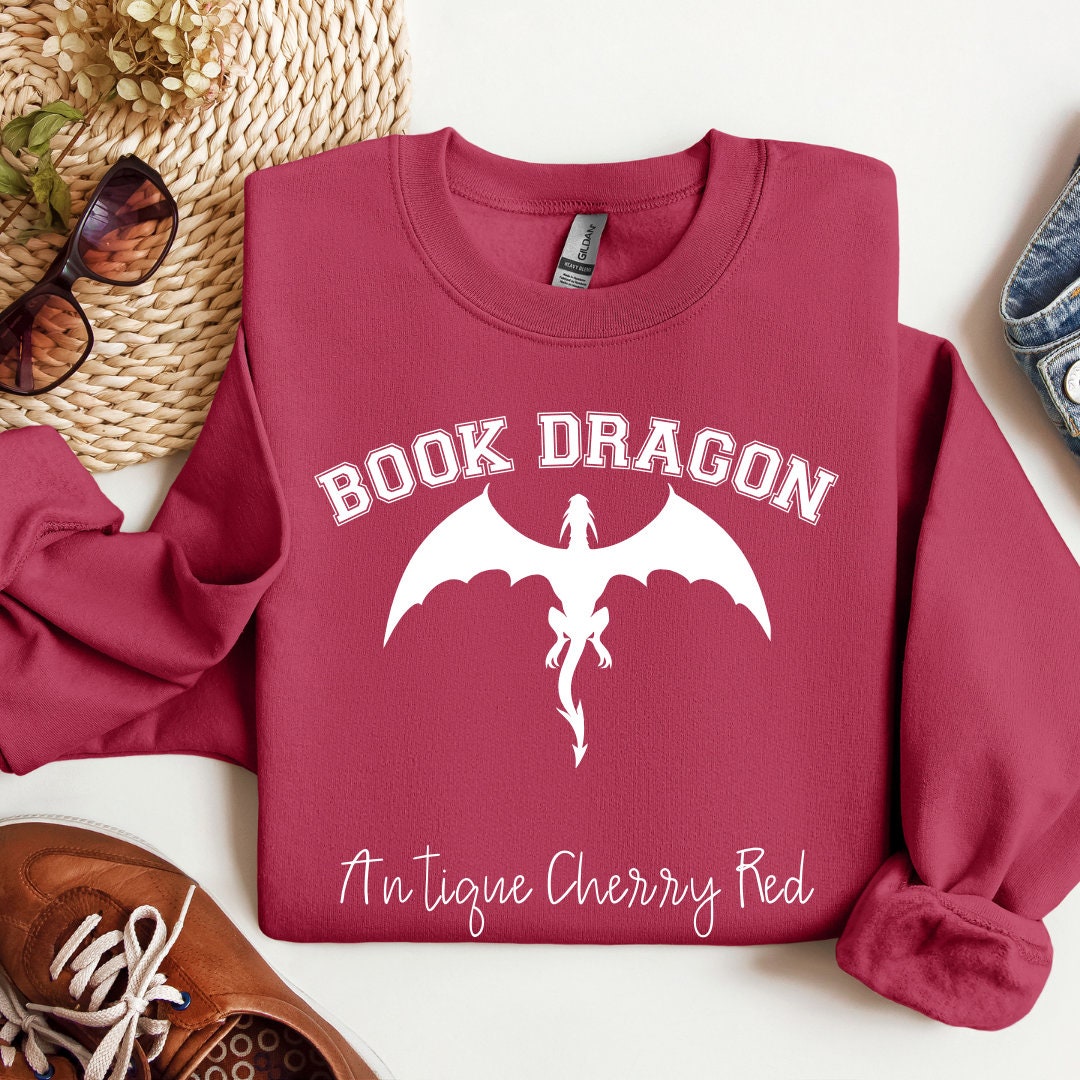 Book Dragon Varsity Letter Sweatshirt Bookish Book Lover Reader Booktok